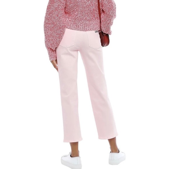 NWT Rebecca Minkoff Pink Dominica Cropped Straight Leg High Rise Jeans Size 28 - Picture 2 of 15
